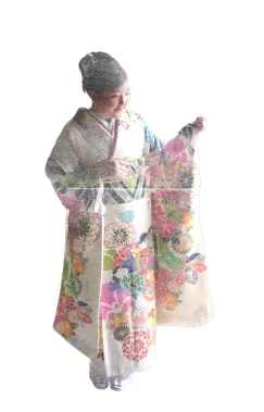 Ayako in a floral furisode kimono
